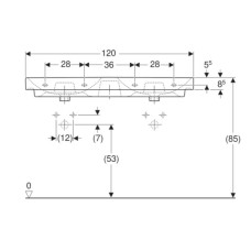 Раковина 120х48 см Geberit Smyle Square 500.223.01.1