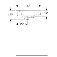 Раковина 120х48 см Geberit Smyle Square 500.223.01.1