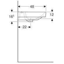 Раковина 120х48 см Geberit Smyle Square 500.223.01.1