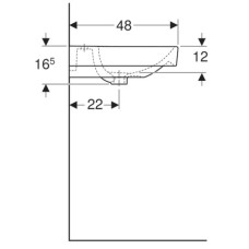 Раковина 120х48 см Geberit Smyle Square 500.223.01.1
