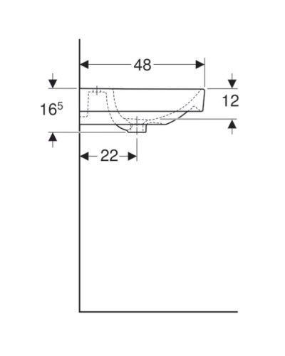 Раковина 120х48 см Geberit Smyle Square 500.223.01.1