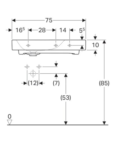 Раковина 75х50 см Geberit Citterio 500.545.01.1