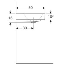 Раковина 75х50 см Geberit Citterio 500.545.01.1