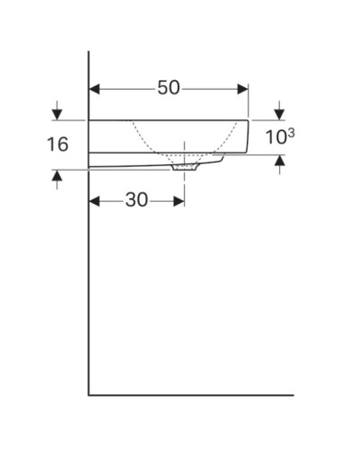 Раковина 75х50 см Geberit Citterio 500.545.01.1