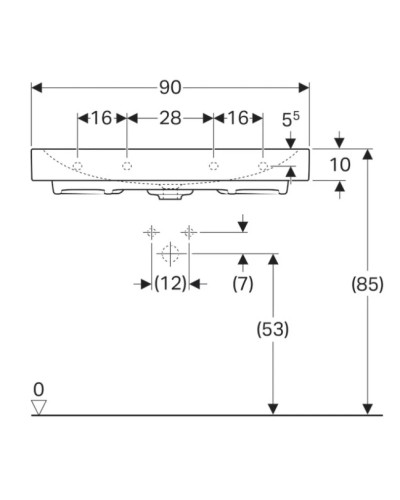Раковина 90х50 см Geberit Citterio 500.547.01.1