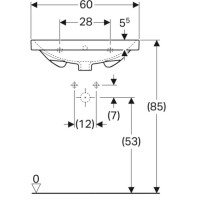 Раковина 60х48,2 см Geberit Acanto 500.620.01.2