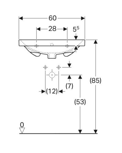 Раковина 60х48,2 см Geberit Acanto 500.620.01.2