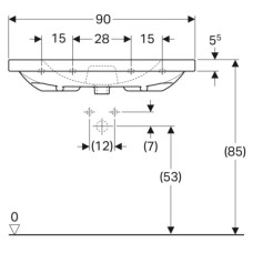 Раковина 90х48,2 см Geberit Acanto 500.624.01.2