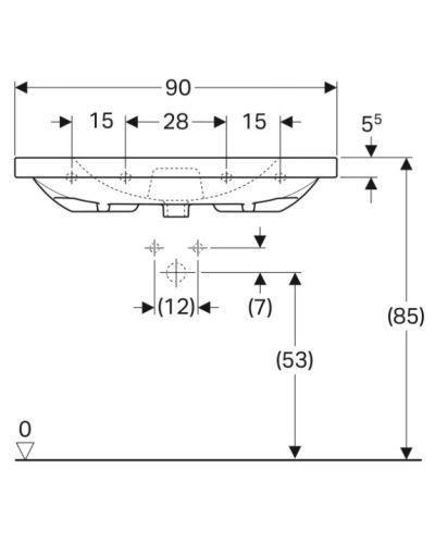 Раковина 90х48,2 см Geberit Acanto 500.624.01.2