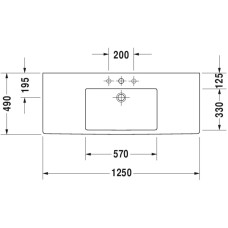 Раковина 125х49 см Duravit Vero 0329120000