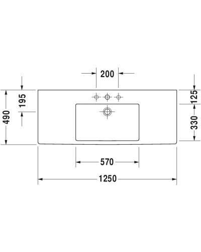 Раковина 125х49 см Duravit Vero 0329120000