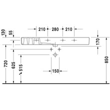 Раковина 125х49 см Duravit Vero 0329120000