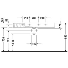Раковина 125х49 см Duravit Vero 0329120000