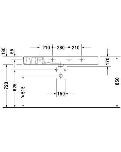 Раковина 125х49 см Duravit Vero 0329120000