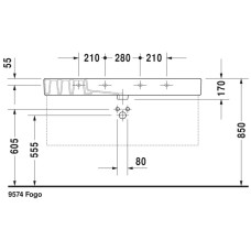Раковина 125х49 см Duravit Vero 0329120000