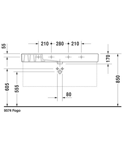 Раковина 125х49 см Duravit Vero 0329120000