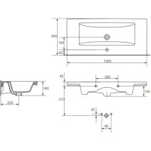 Раковина 100х45,5 см Bellezza Como 5902115715297