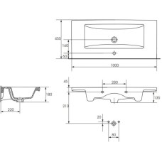 Раковина 100х45,5 см Bellezza Como 5902115715297