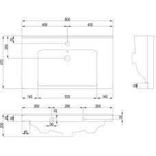 Раковина 80х47 см Bellezza Гармония 4660018640207