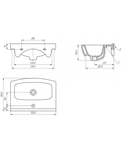 Раковина 55,5х39 см Bellezza Cersania 4690311045010