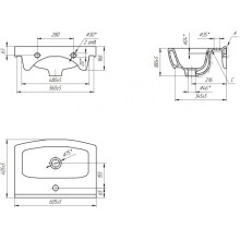 Раковина 60,5х40,5 см Bellezza Cersania 4690311009951