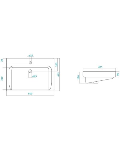Раковина 60х47,5 см Bellezza Тигода 4620000148562