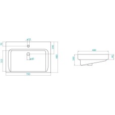 Раковина 70х48 см Bellezza Тигода 4620000148555