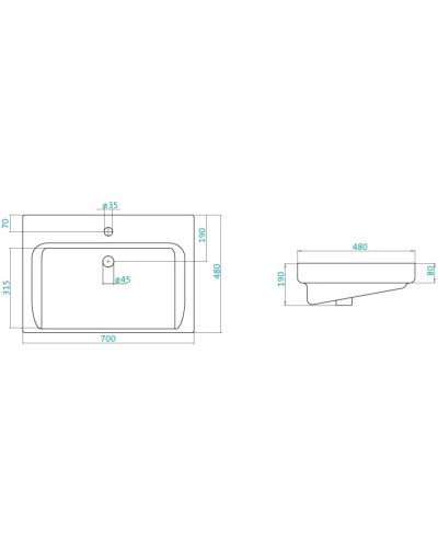 Раковина 70х48 см Bellezza Тигода 4620000148555