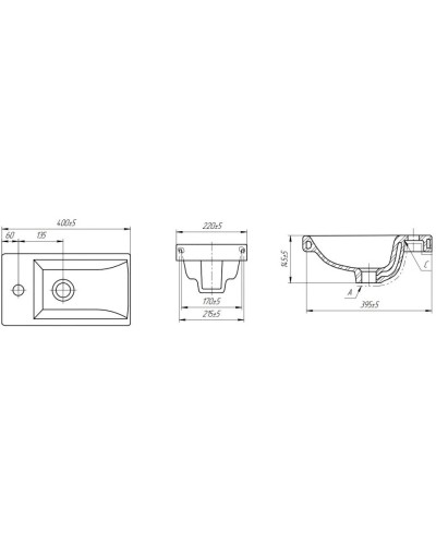 Раковина 40х22 см Bellezza Como 4690311045386