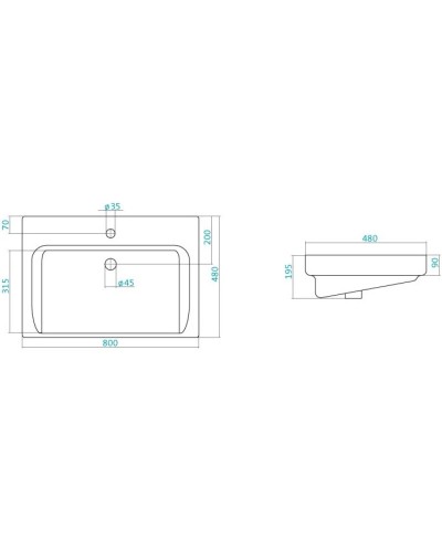 Раковина 80х48 см Bellezza Тигода 4620000148579