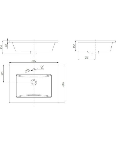 Раковина 60,9х47 см Bellezza Quadro 4640013393575