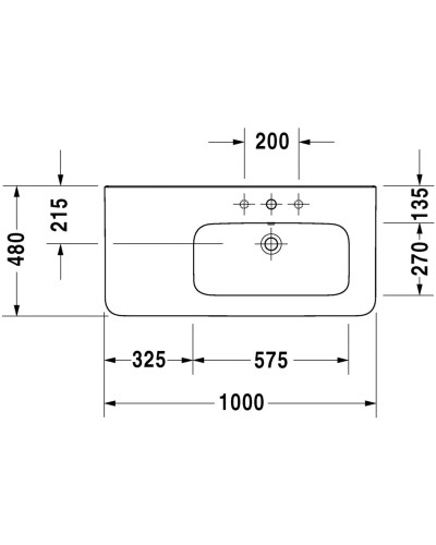 Раковина 100х48 см Duravit DuraStyle 2326100000
