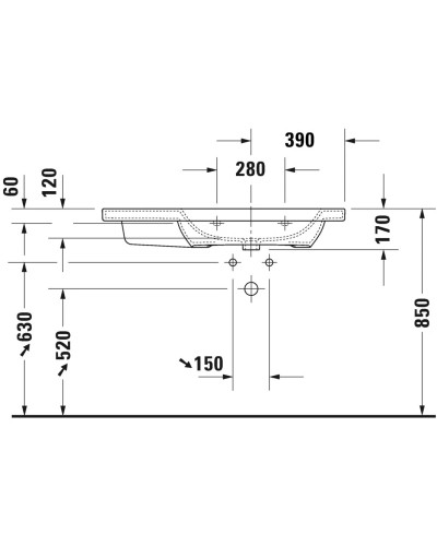 Раковина 100х48 см Duravit DuraStyle 2326100000