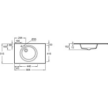 Раковина 80,6х51,5 см Jacob Delafon Odeon Rive Gauche EB2562-DE3