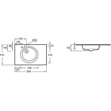 Раковина 80,6х51,5 см Jacob Delafon Odeon Rive Gauche EB2562-DE3