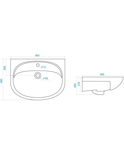 Раковина 66,5х49,5 см Bellezza Стелла 4620000141426