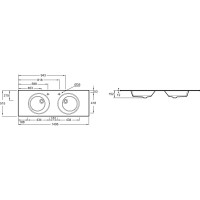 Раковина 140,6х51,5 см Jacob Delafon Odeon Rive Gauche EB2566-DE3