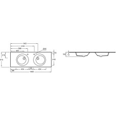Раковина 140,6х51,5 см Jacob Delafon Odeon Rive Gauche EB2566-DE3