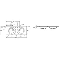 Раковина 120,6х51,5 см Jacob Delafon Odeon Rive Gauche EB2565-DE3