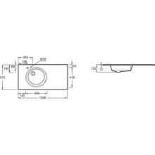Раковина 100,6х51,5 см Jacob Delafon Odeon Rive Gauche EB2564-DE2