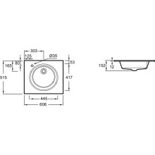 Раковина 60,6х51,5 см Jacob Delafon Odeon Rive Gauche EB2560-DE3