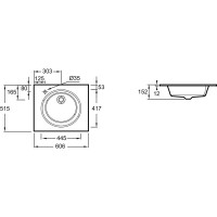 Раковина 60,6х51,5 см Jacob Delafon Odeon Rive Gauche EB2560-DE1