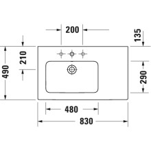 Раковина 83х49 см Duravit ME by Starck 2345830000