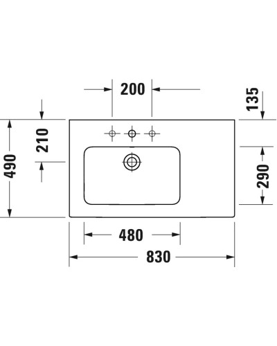 Раковина 83х49 см Duravit ME by Starck 2345830000