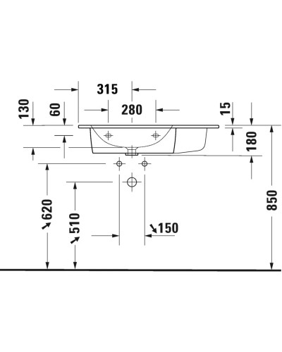 Раковина 83х49 см Duravit ME by Starck 2345830000