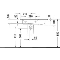 Раковина 83х49 см Duravit ME by Starck 2345830000