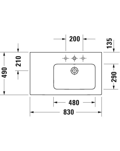 Раковина 83х49 см Duravit ME by Starck 2346830000