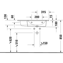 Раковина 83х49 см Duravit ME by Starck 2346830000