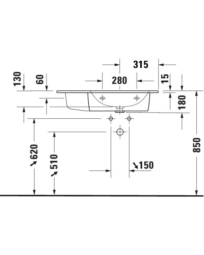 Раковина 83х49 см Duravit ME by Starck 2346830000