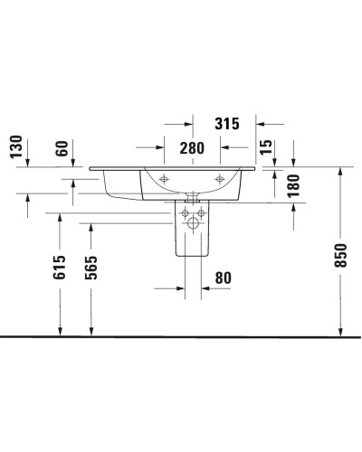Раковина 83х49 см Duravit ME by Starck 2346830000